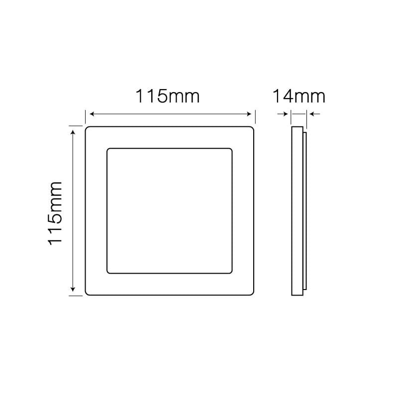 Panel sufitowy kwadrat 6W 2700K kwadrat  biała ciepła_3
