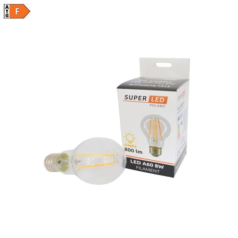 Żarówka LED E27 8W Filament Edison kula biała ciepła