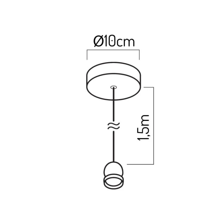 lampa sznur jutowy pojedynczy E27 wymiary