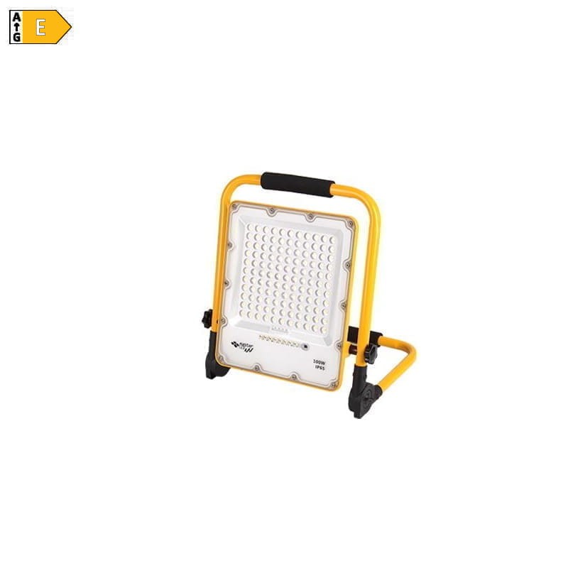 Naświetlacz przenośny LED 100W IP65 biały neutralny z akumulatorem i uchwytem