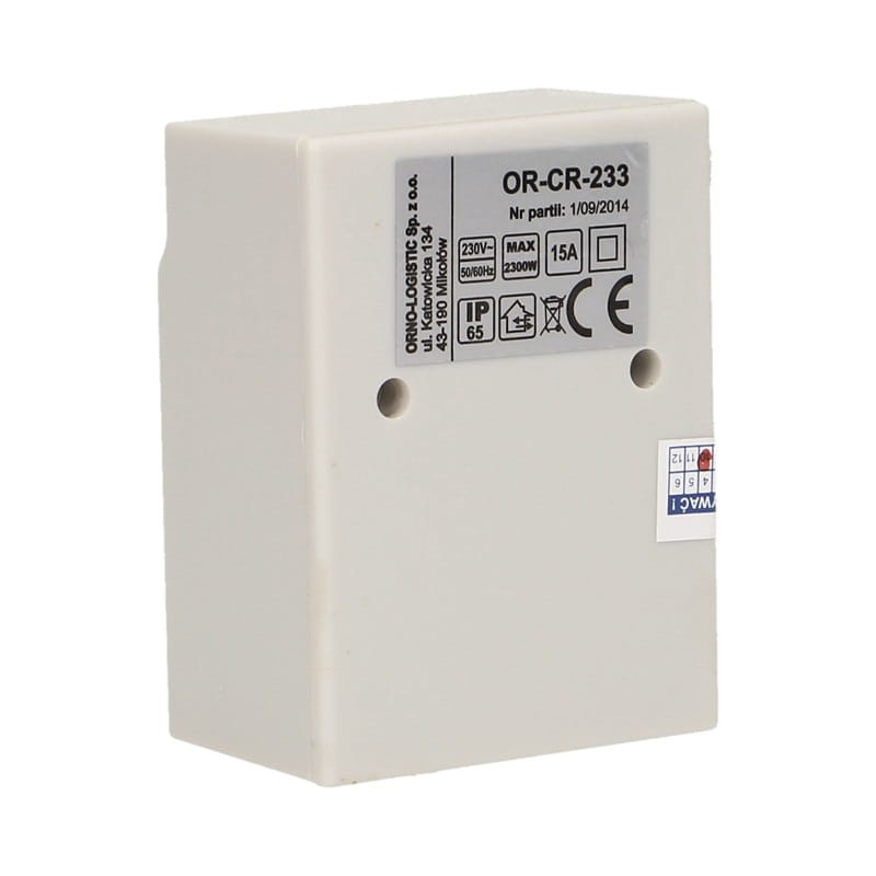 Czujnik zmierzchu regulowany IP65 z zewnętrzną sondą tył