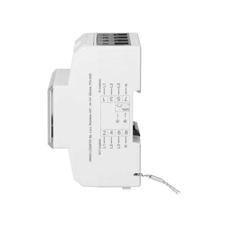 Elektroniczny licznik energii 3-fazowy, trójfazowy DIN TH-35mm bok