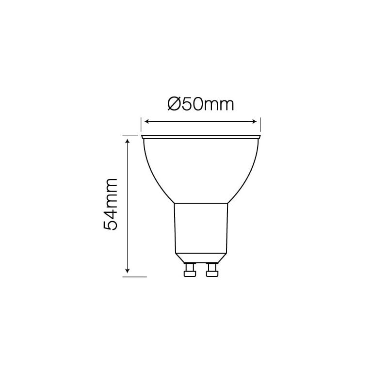 Żarówka LED Ledline GU10 5,5W 230V wymiary