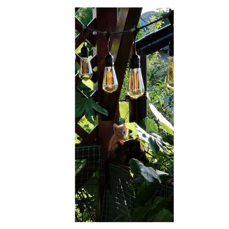 Lampa, oprawa zwieszana, girlanda 10xE27 długość 5m ogród