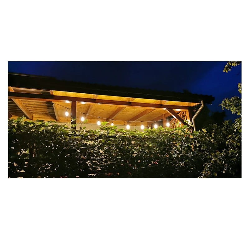 Lampa, oprawa zwieszana, girlanda 15xE27 długość 15m dach