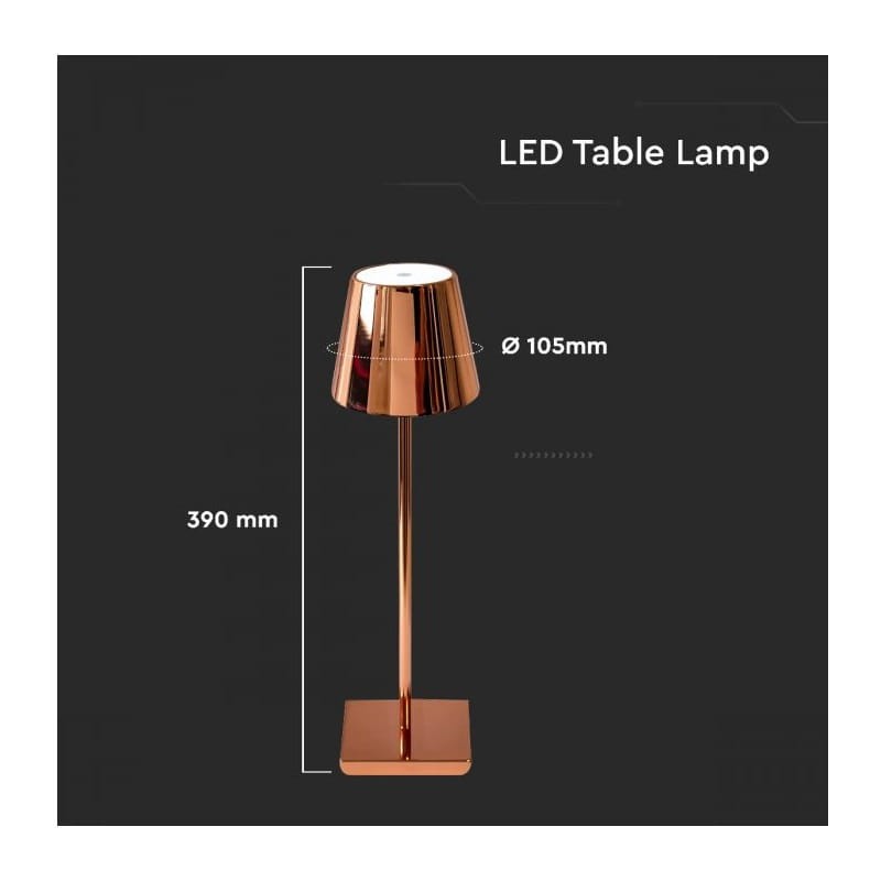 Lampka biurkowa stołowa złota 3W 4000K ładowalna wymiary