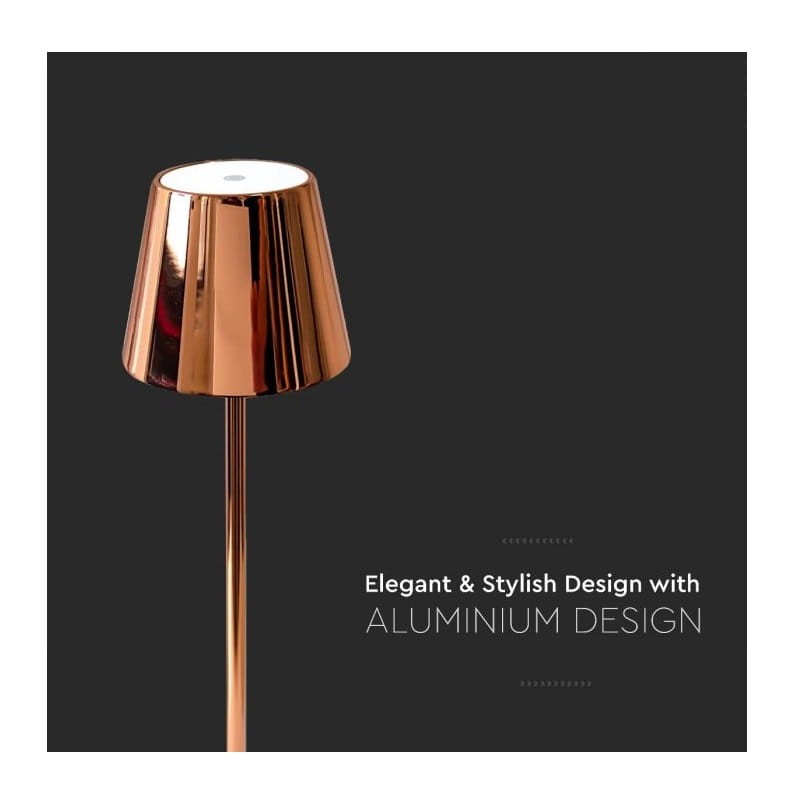 Lampka biurkowa stołowa złota 3W 4000K ładowalna aluminiowa