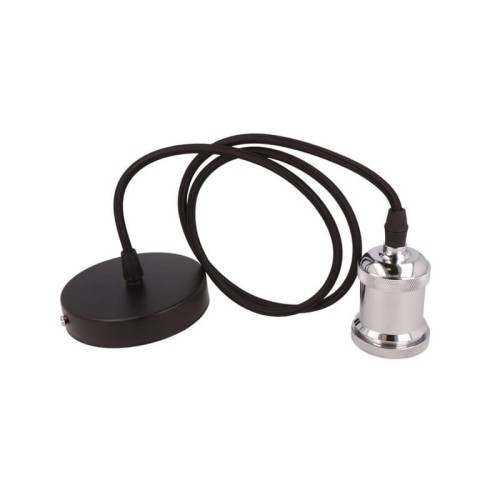 Lampa, oprawa zwieszana 1xE27 aluminium - chrom