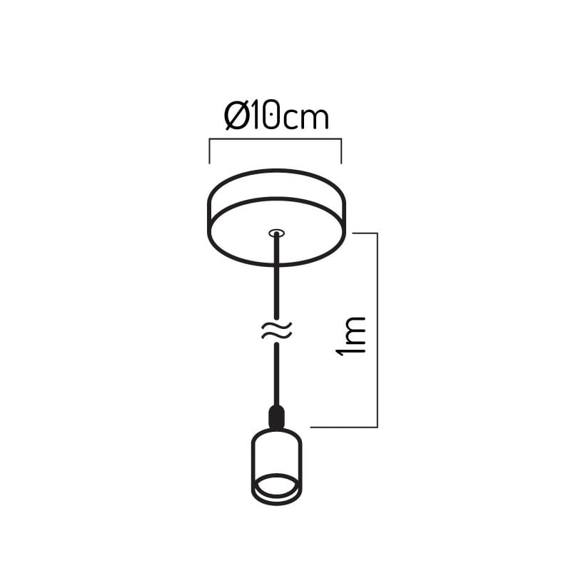 Lampa, oprawa zwieszana 1xE27 aluminium wymiary