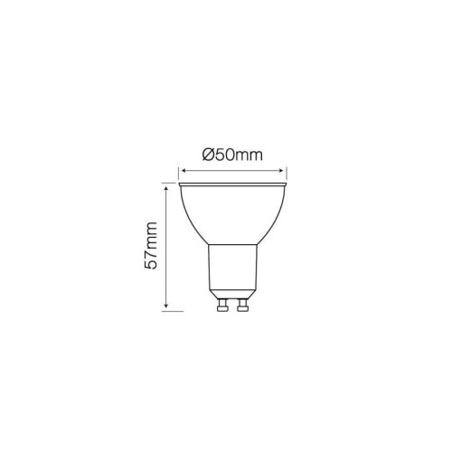 Żarówka LED Ledline GU10 5W 230V 2700K 120° wymiary
