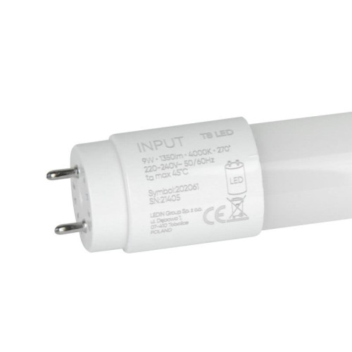 Świetlówka tuba LED T8 9W 60 cm biała neutralna - 1-stronne zasilanie_1