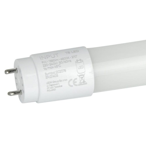 Świetlówka tuba LED T8 9W 60 cm biała zimna - 1-stronne zasilanie_1