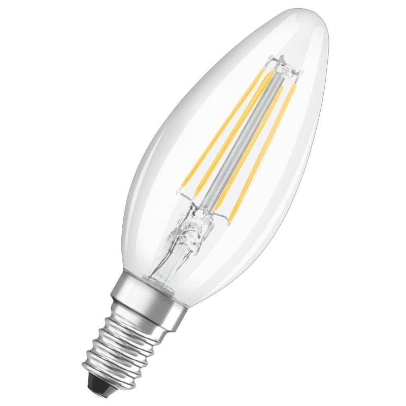 Żarówka LED E14 C37 filament świeczka 4W 2700K biała ciepła_2