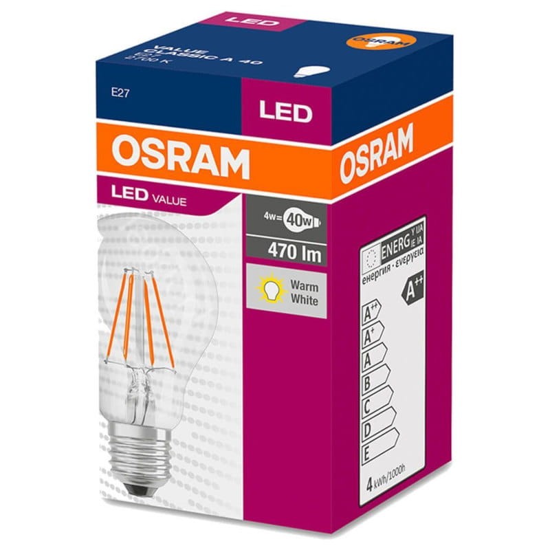 Żarówka LED E27 A60 filament kula 4W 2700K biała ciepła_3
