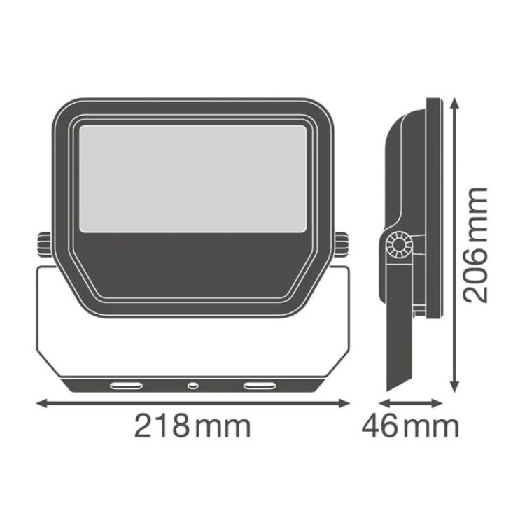 Naświetlacz LED LEDVANCE FLOODLIGHT 50W - 4000K czarny wymiary