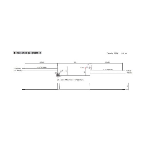 Zasilacz LED MeanWell 20W 12V DC 1,67A hermetyczny schemat