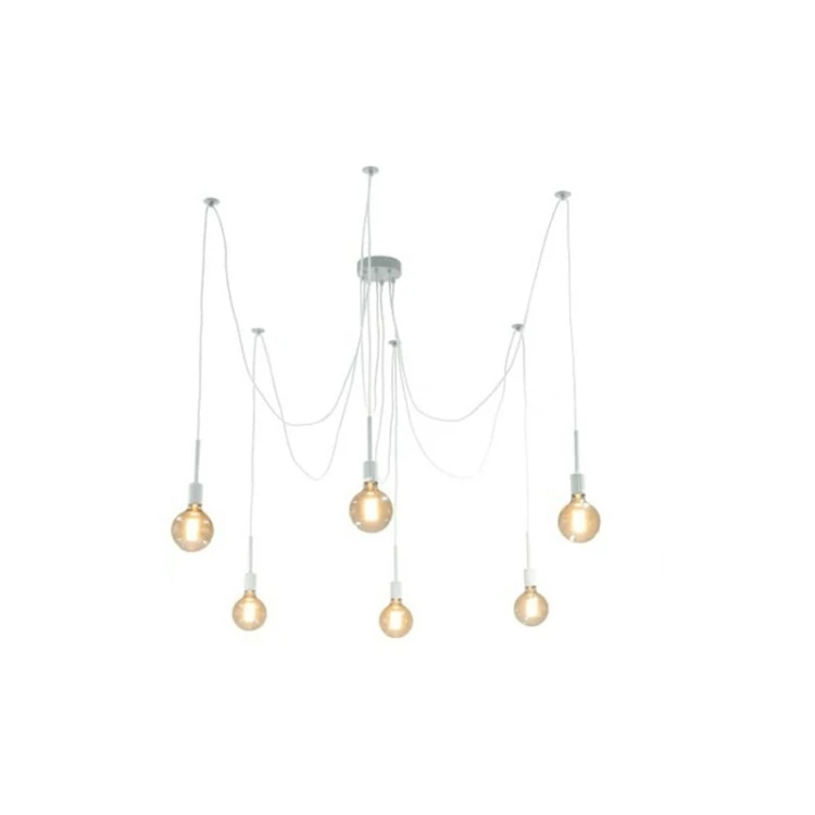 Lampa wisząca Pająk 6 ramienna E27 115 cm biała