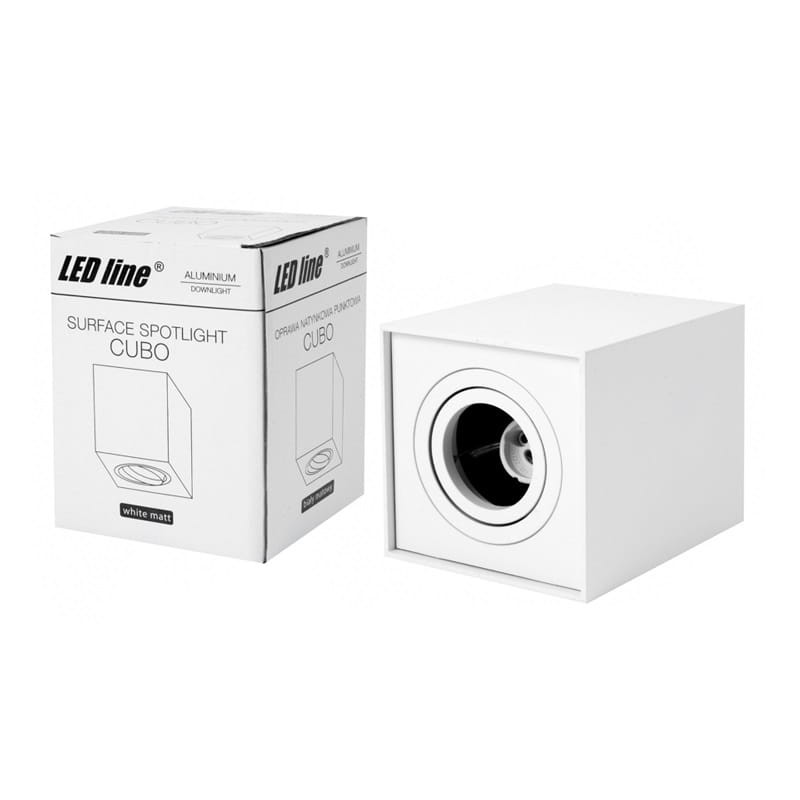 Oprawa sufitowa natynkowa kwadratowa ruchoma GU10 230V CUBO - biały mat z pudełkiem
