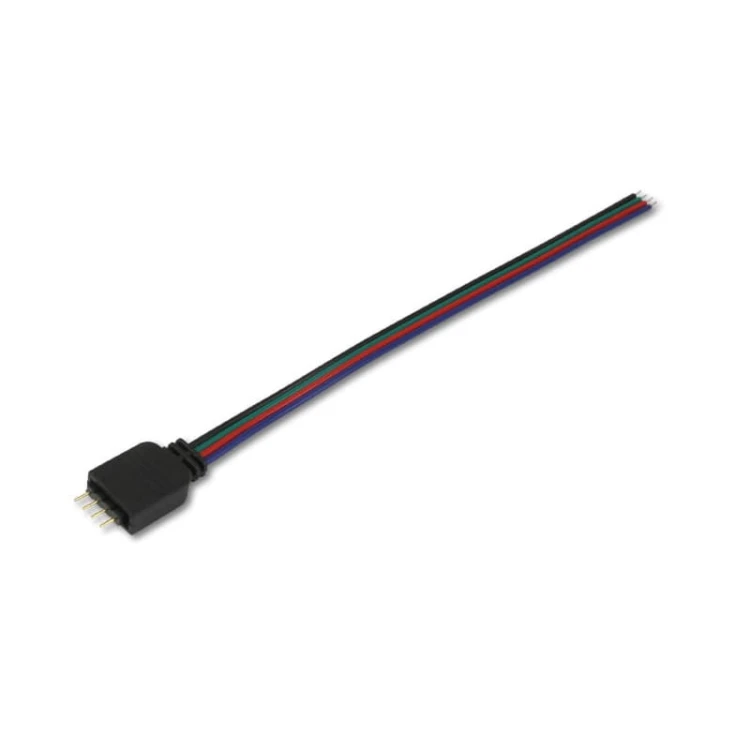 Złączka do taśmy LED RGB 10mm 4-pin męska z kablem