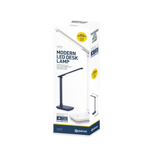 Lampka biurkowa LED 5W 6000K ściemnialna z baterią - ciemnoniebieska opakowanie