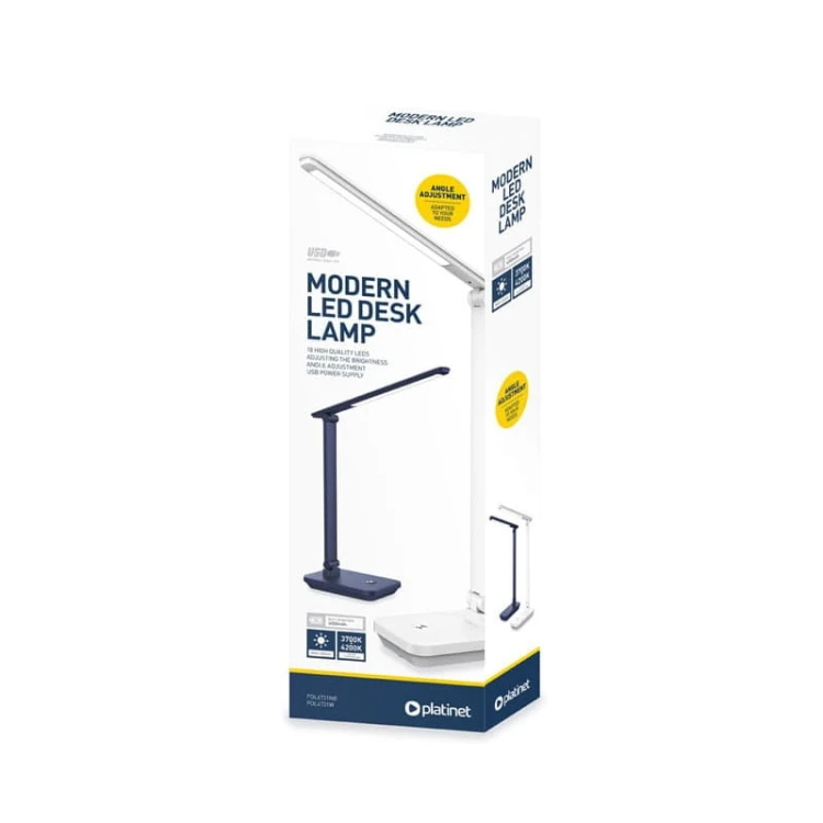 Lampka biurkowa LED 5W 6000K ściemnialna z baterią - ciemnoniebieska opakowanie