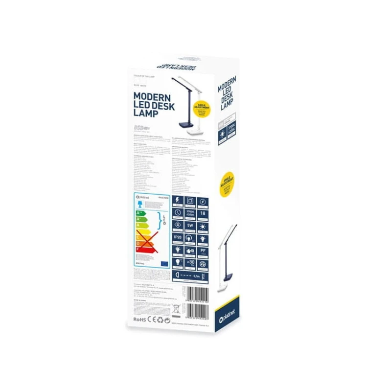 Lampka biurkowa LED 5W 6000K ściemnialna z baterią - ciemnoniebieska pudełko