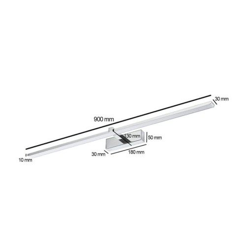Kinkiet, lampa nad lustro VENUS 18W 90 cm chrom wymiary