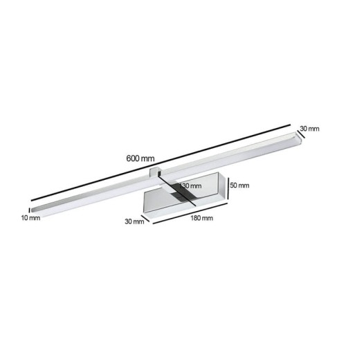 Kinkiet, lampa nad lustro VENUS 12W 60 cm chrom wymiary