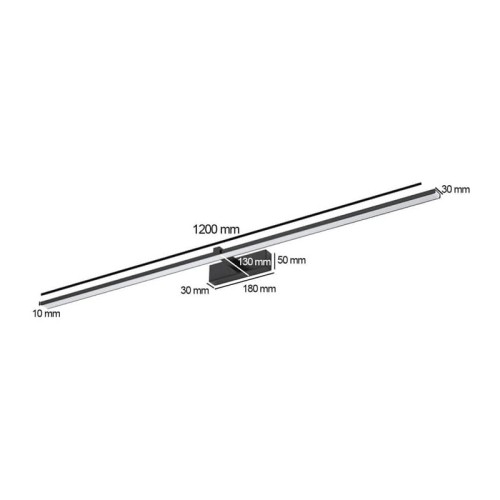Kinkiet, lampa nad lustro VENUS 24W 120 cm czarna wymiary