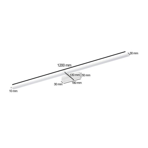 Kinkiet, lampa nad lustro VENUS 24W 120 cm biała wymiary