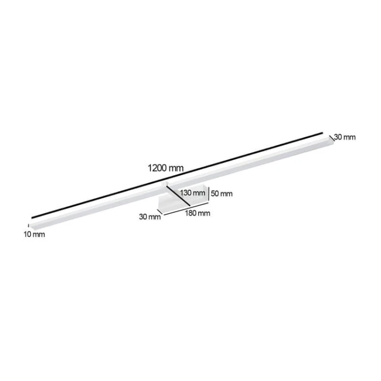 Kinkiet, lampa nad lustro VENUS 24W 120 cm biała wymiary