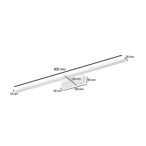 Kinkiet, lampa nad lustro VENUS 18W 90 cm biała wymiary