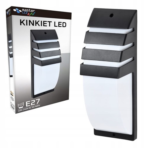 Lampa, oprawa elewacyjna E27 Viki czarna IP54_1
