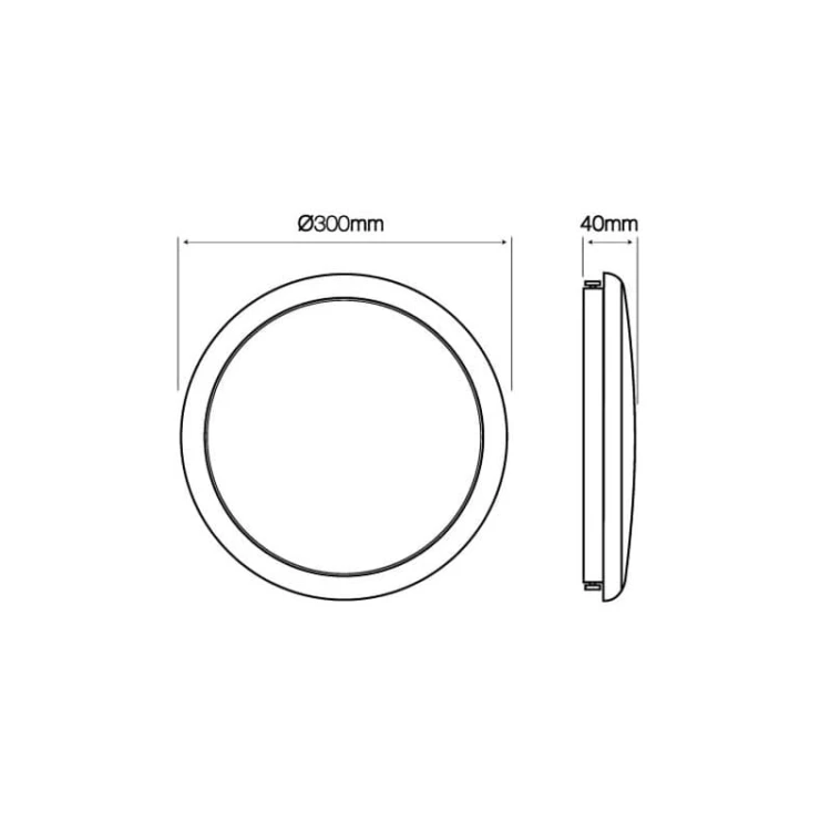 Plafon LED LEDline LUNAR 22W 230V IP65 4000K - biała dzienna wymiary