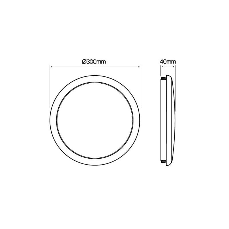 Plafon LED LEDline LUNAR 22W 230V IP65 4000K - biała dzienna wymiary