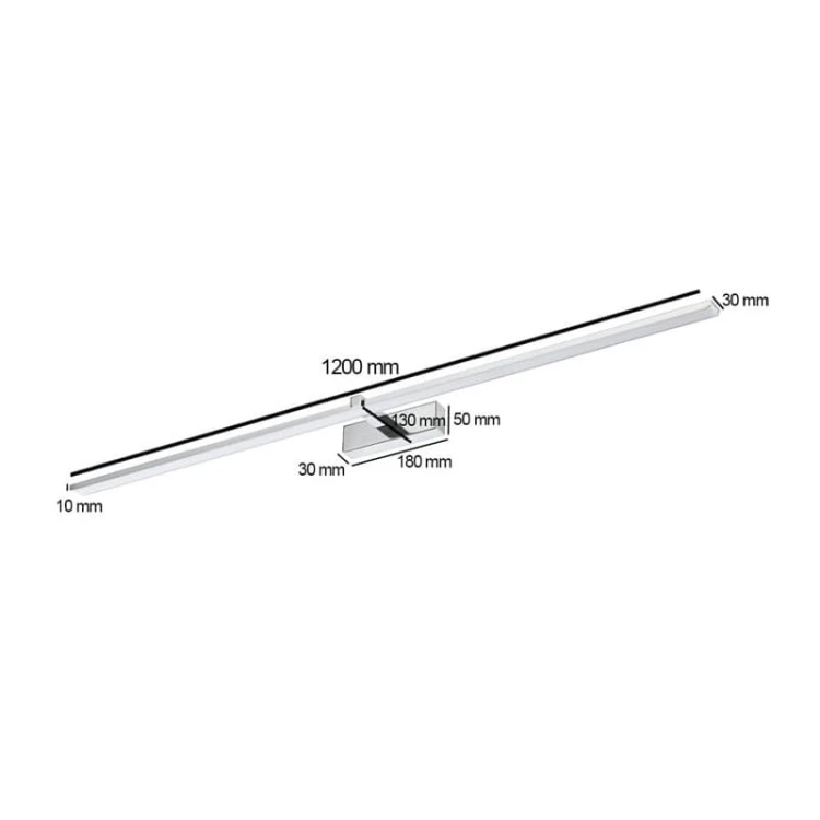 Kinkiet, lampa nad lustro VENUS 24W 120cm chrom wymiary