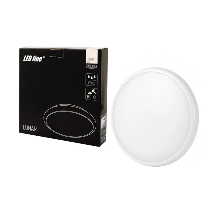 Plafon LED LEDline LUNAR 16W 230V IP65 4000K - biała dzienna z opakowaniem