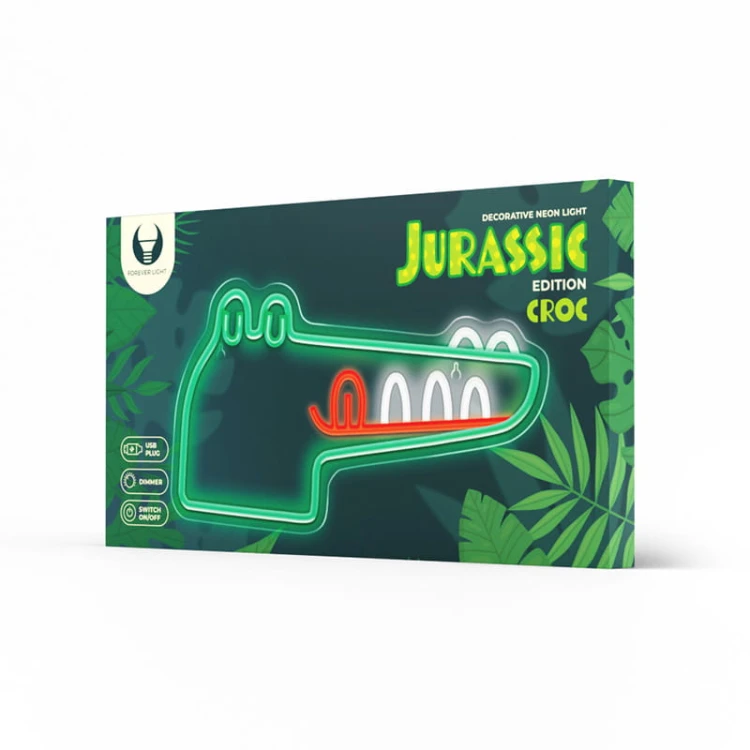 Neon dekoracyjny LED JURASSIC KROKODYL zielony z ściemniaczem + USB_1