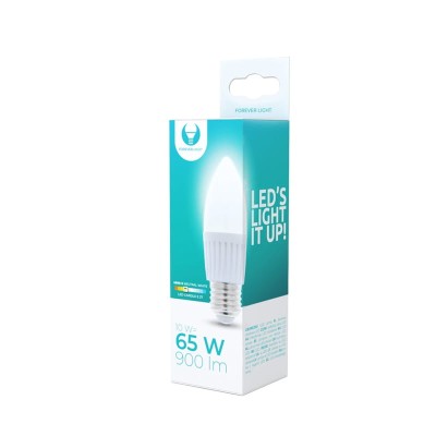 Żarówka LED E27 10W biała neutralna świeczka C37 opakowanie
