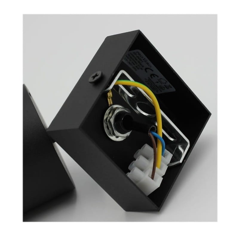 Kinkiet pojedynczy QUALIS I czarny podłączenie