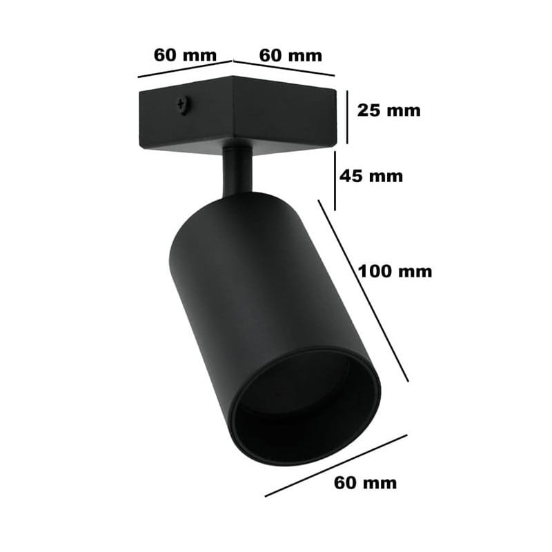Kinkiet pojedynczy QUALIS I czarny wymiary