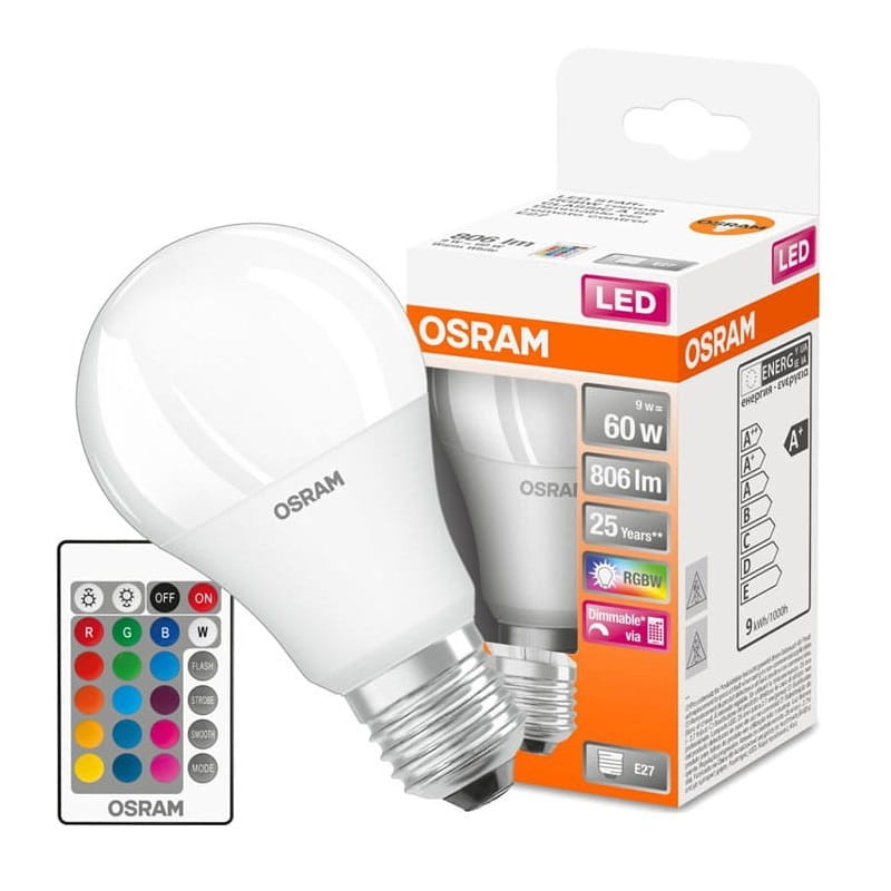 Żarówka LED Osram E27 RGBW biała ciepła