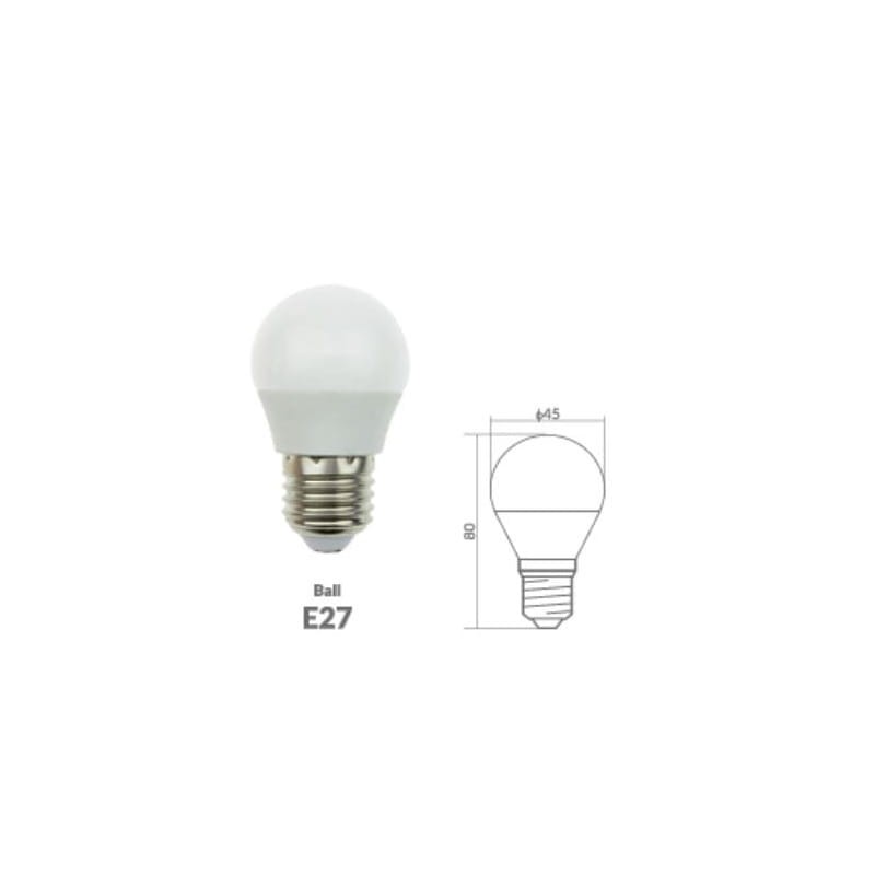 Żarówka LED E27 3W G45 biała neutralna wymiar