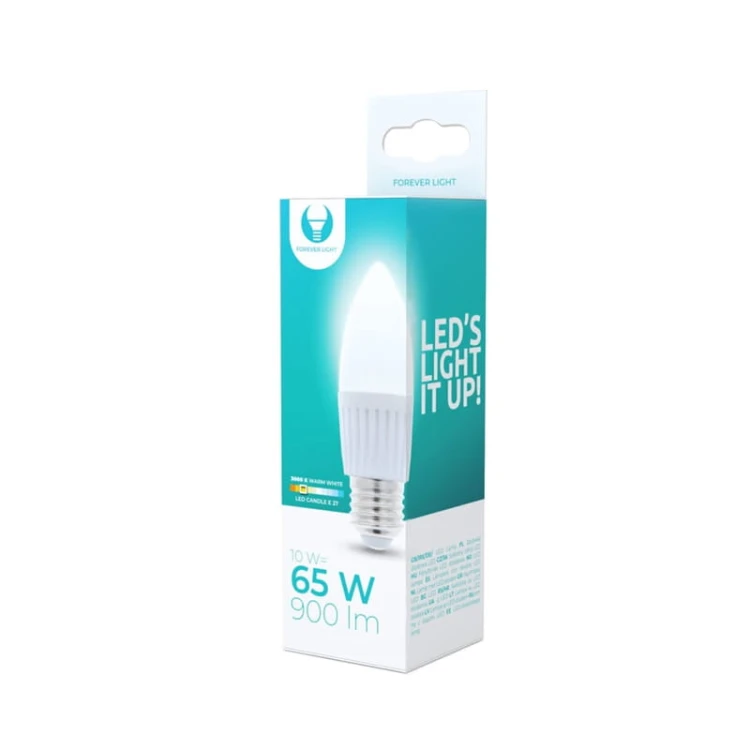 Żarówka LED E27 10W biała ciepła świeczka C37