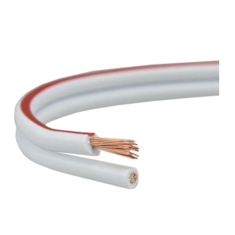 Przewód 2-żyłowy LED SMYp 2x1mm 12V biały miedź - 1 metr