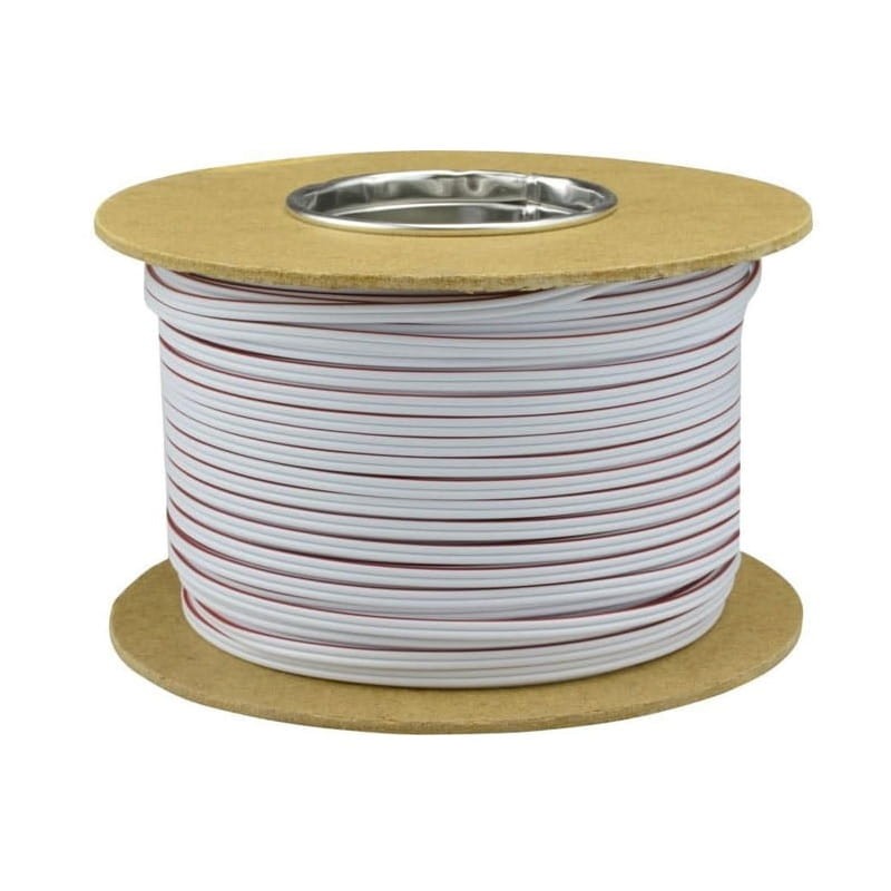 Przewód 2-żyłowy LED SMYp 2x1mm 12V biały miedź - 1 metr na szpulce