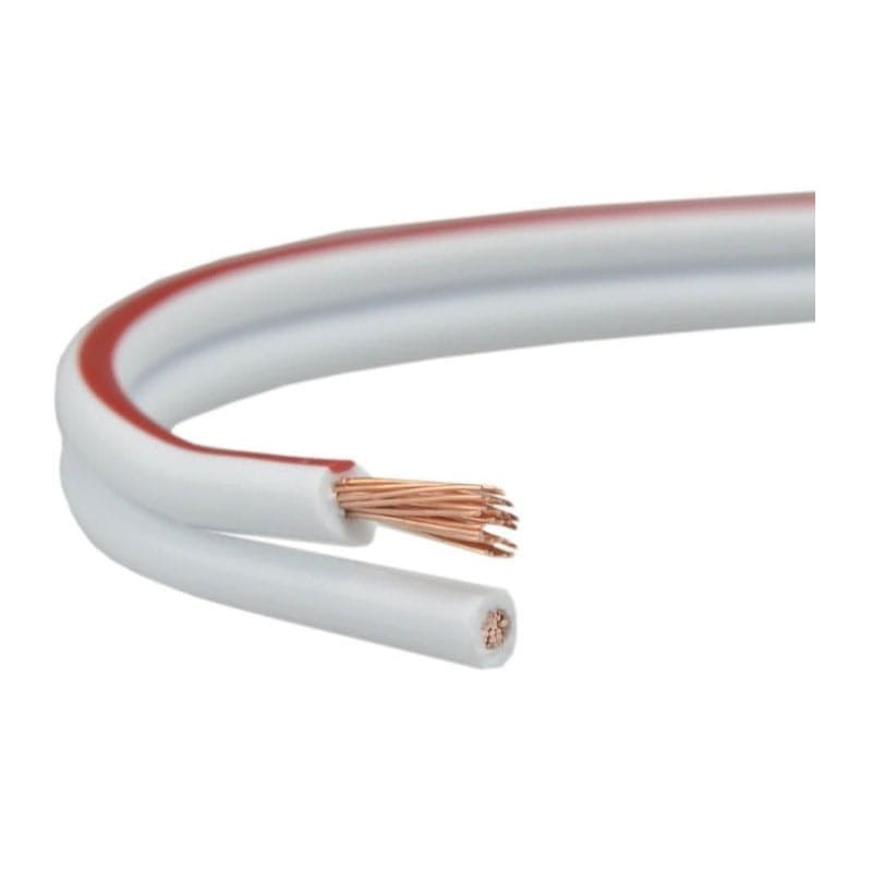 Przewód 2-żyłowy LED SMYp 2x1,5mm 12V biały miedź - 1 metr