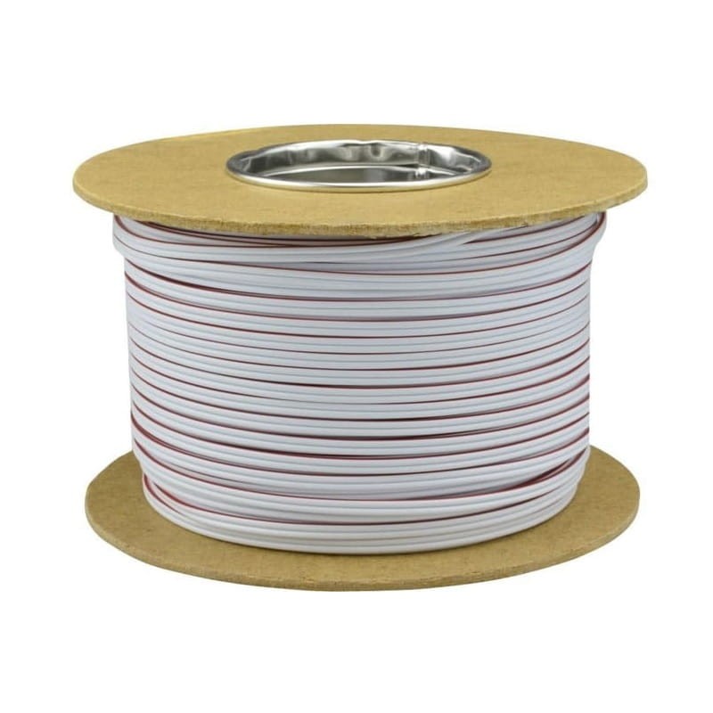 Przewód 2-żyłowy LED SMYp 2x1,5mm 12V biały miedź - 1 metr na szpuli