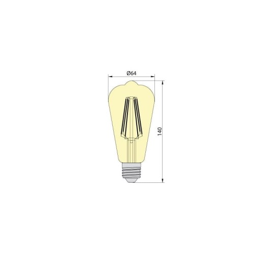 Żarówka LED E27 10W Filament ST64 biała ciepła wymiary