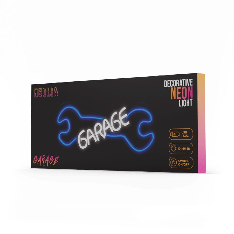 Neon dekoracyjny LED GARAGE błękitno-biały z ściemniaczem + USB_1